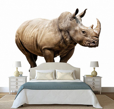 Носорог в интерьере спальни