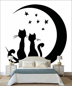 Черные кошки в интерьере спальни